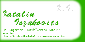 katalin iszakovits business card